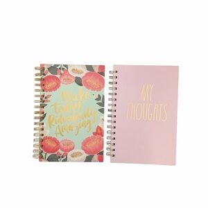 Set of two Floral and Pink Spiral Notebooks